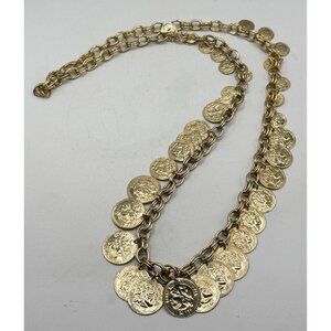Vintage Alexander the Great gold coin charm necklace